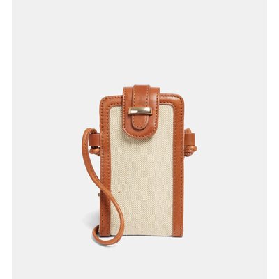 Sac Pochette Trapèze Phone Case Cuir Et Canvas Ou Cuir Et Papier GALERIES LAFAYETTE