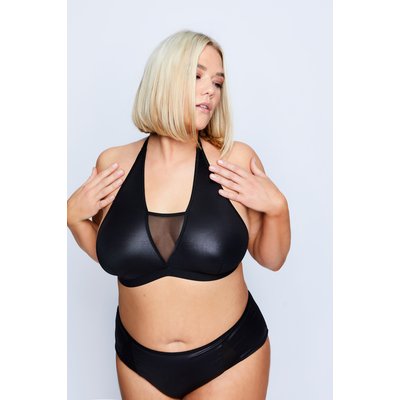 Brassière, empiècement en mesh, wetlook ULLA POPKEN
