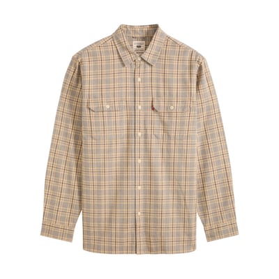 Chemise en coton beige à carreaux pourvue d'une coupe droite LEVI'S