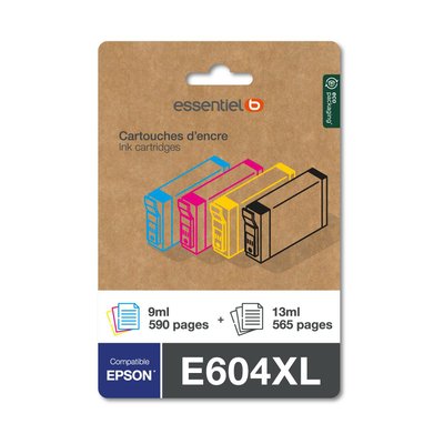 Cartouche d'encre E604 XL Noire + 3 couleurs ESSENTIEL B