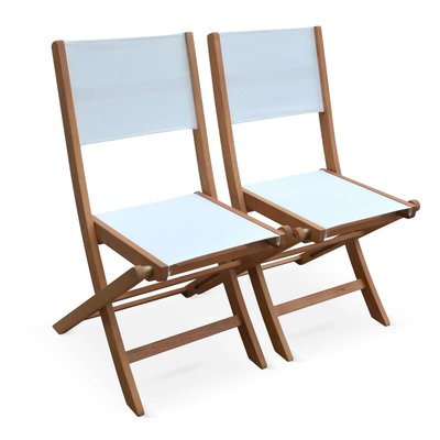 Chaise de jardin pliante bois d'eucalyptus (lot de 2) ALMERIA SWEEEK
