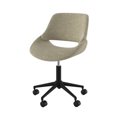 Chaise de bureau pivotante et réglable en tissu bouclé (à l'unité) - DUNE RENDEZ-VOUS DÉCO