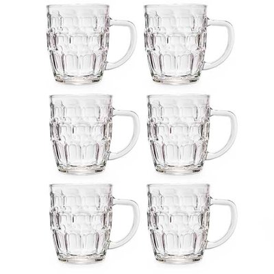 Set de 6 chopes à bière en verre avec poignées 520ml WADIGA