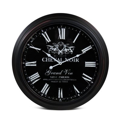 Horloge Ancienne Murale Cheval Noir Métal DECORATION D’AUTREFOIS