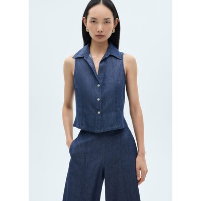 Top coton effet jean MANGO