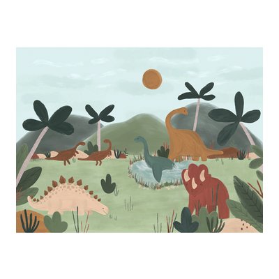 Papier peint panoramique dinosaures cool SUNNY LILIPINSO