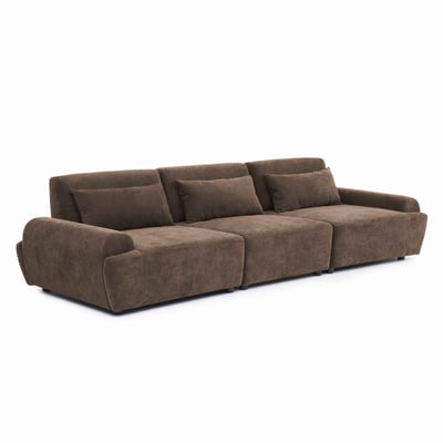 Canapé modulable 3 places en tissu avec coussins dossier ajustable, CALLISTO OVIALA