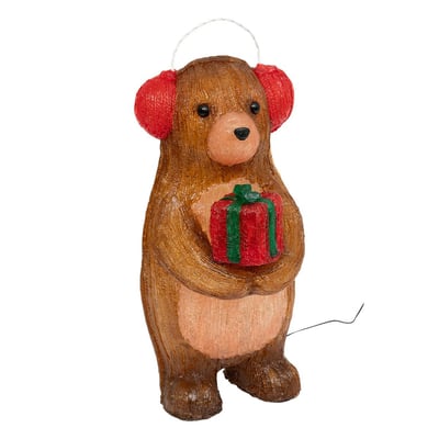 Forme acrylique solaire ours 60 LED fixes H47 cm FEERIC LIGHTS & CHRISTMAS