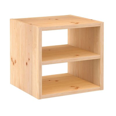 Etagère cube en pin massif avec une tablette intermédiaire - L36,2 x H36,2 cm CALICOSY
