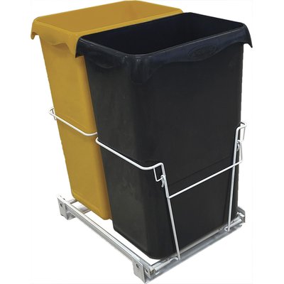 Poubelle de tri 2x23L encastrable sous évier - EASYTRI ROSSIGNOL