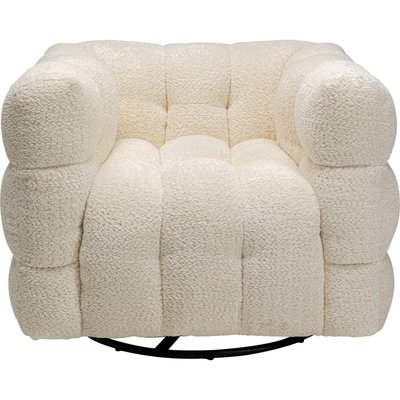 Fauteuil cubique pivotant en polyester bouclé, ARMAND KARE DESIGN