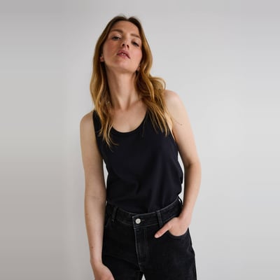 Débardeur col rond uni en coton BIO GOTS MONOPRIX