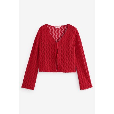 Cardigan boutonné manches longues en crochet NEXT