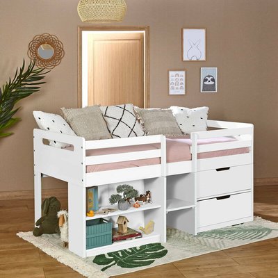 Lit mi-hauteur Bois massif  HOBY AKITEN RETAIL