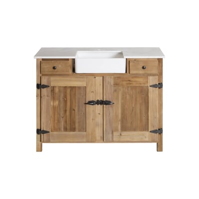 Meuble sous vasque en bois recyclé LIZON MADE IN MEUBLES 