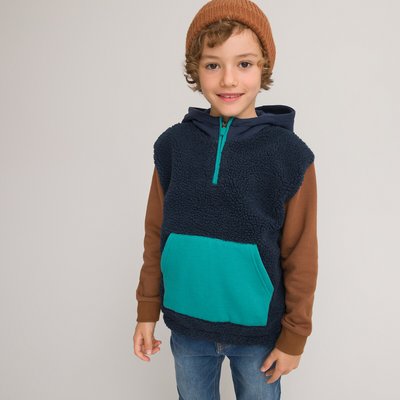 Felpa con cappuccio, corpo in sherpa LA REDOUTE COLLECTIONS