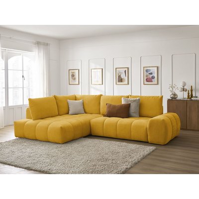 Canapé d'angle convertible 3 places en tissu texturé, EVEREST BOBOCHIC