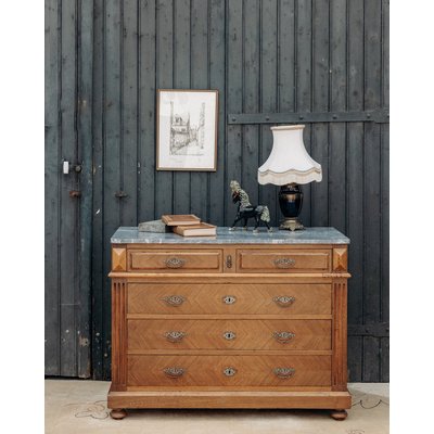 Commode en bois et marbre Garance N°129 - Bon état DEBONGOUT