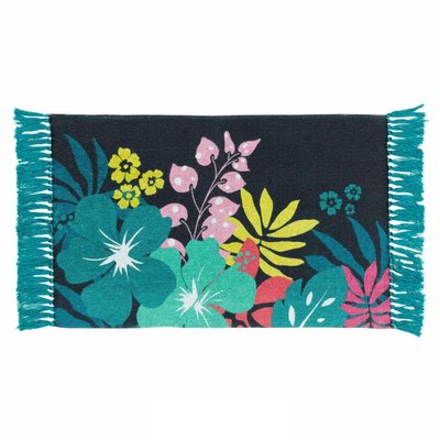 Tapis rectangle à franges  Hawai coton DECORATIE