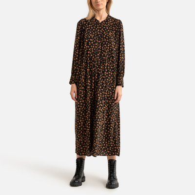 Платье объемное длинное с принтом EVOU DES PETITS HAUTS