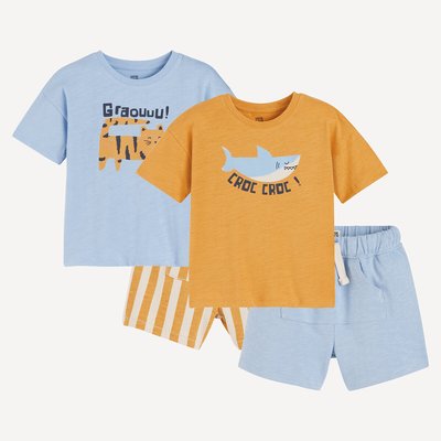 Lot de 2 ensembles 2 pièces T-shirts et shorts LA REDOUTE COLLECTIONS