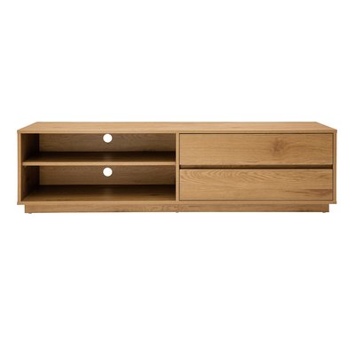 Meuble TV finition bois clair chêne 2 tiroirs L160 cm MADERO MILIBOO