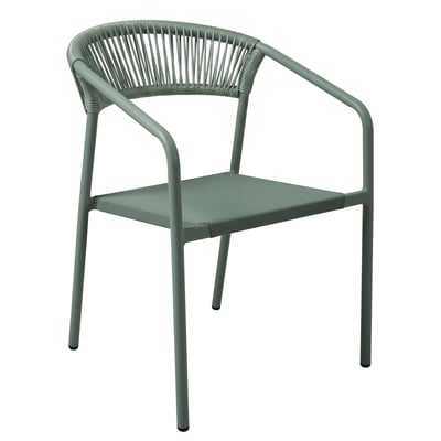 Chaise de jardin en aluminium et rotin synthétique avec accoudoirs, NOCERA OVIALA