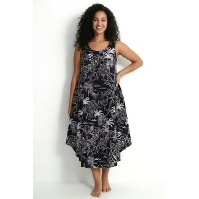 Robe midi sans manches, motif palmiers ULLA POPKEN