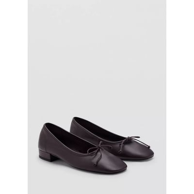 Ballerines talon cuir nœud MANGO