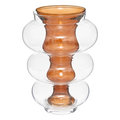 Vase « Double » Atmosphera x matali crasset H36cm en verre ambre ATMOSPHERA