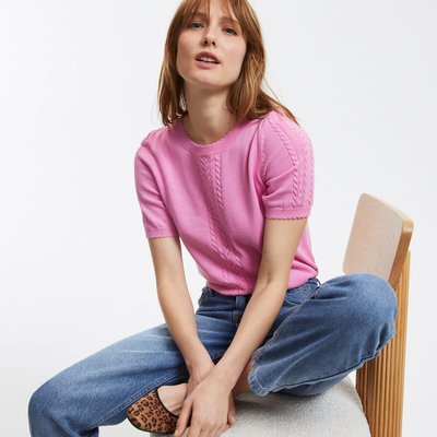 Short Sleeve Jumper with Crew Neck LA REDOUTE COLLECTIONS