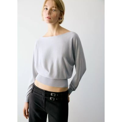 Pull-over Fil textile col bateau MANGO TEEN