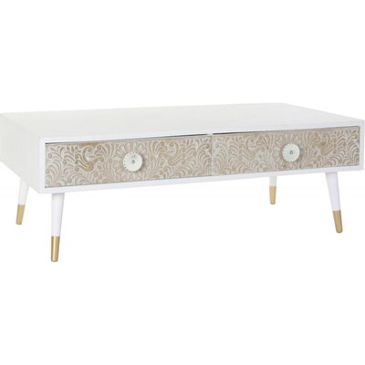 Table basse épicéa avec tiroirs, Indio RECOLLECTION