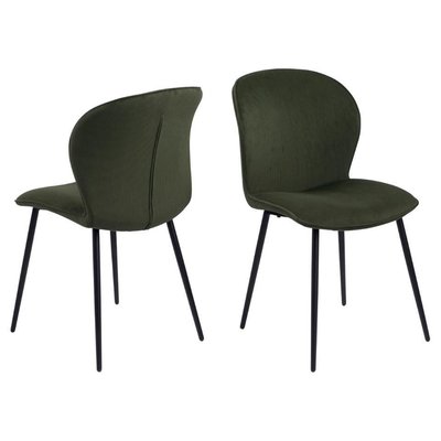 Lot de 2 chaises de salle à manger Lina - Velours côtelé TOILINUX