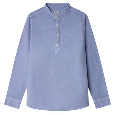 Chemise À Col Mao Avec Logo Brodé PEPE JEANS
