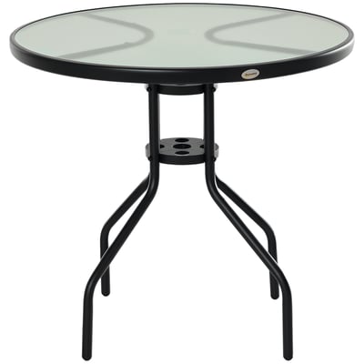Table de jardin Acier Noir OUTSUNNY