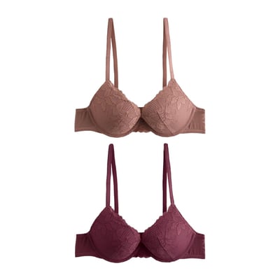 Soutien-gorge pigeonnant dentelle, lot de 2 NEXT