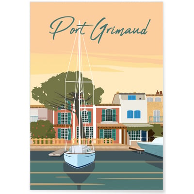 Affiche ville Port Grimaud L'AFFICHERIE