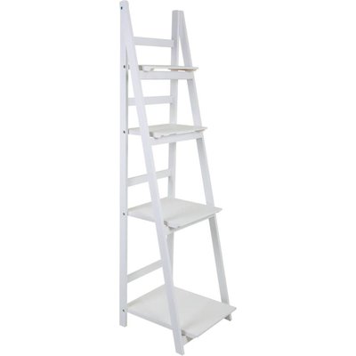 Étagère échelle blanche en bois paulownia pour salon élégant RECOLLECTION