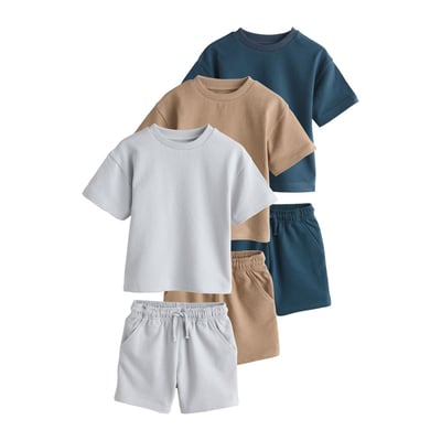 T-shirt à manches courtes et short, lot de 3 NEXT