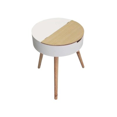 Table d'appoint ronde coffre intégré Blanc CMP