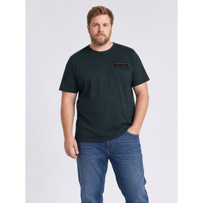 T-shirt grande taille en coton flammé avec poche poitrine jensen PETROL INDUSTRIES