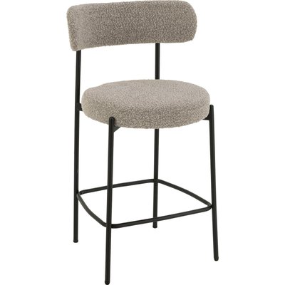 Chaise de bar design boucle grise assise confortable métal RECOLLECTION