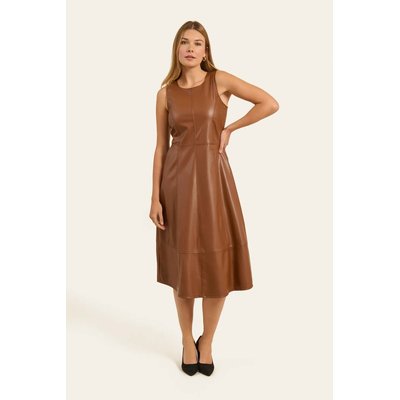 Robe sans manches en similicuir SIMI NAF NAF