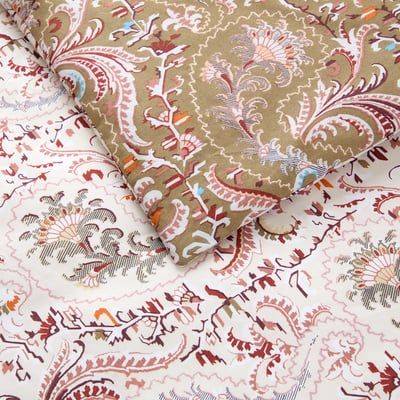 Housse de couette en percale de coton vert, TALMA DESFORGES