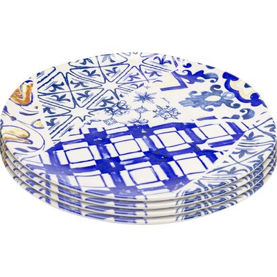 Lot de 4 assiettes plates, FRESCO KARE DESIGN