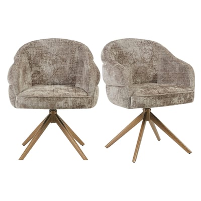 Chaise arrondie pivotante dossier structuré (lot de 2) CORTINA PIER IMPORT