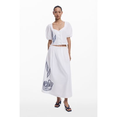 Jupe midi brodée DESIGUAL