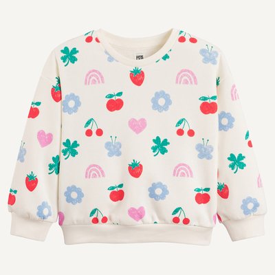 Sweat estampada de gola redonda, em moletão LA REDOUTE COLLECTIONS