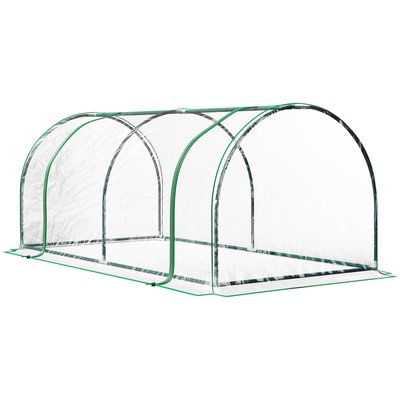Serre de jardin tunnel à tomates acier époxy PVC OUTSUNNY